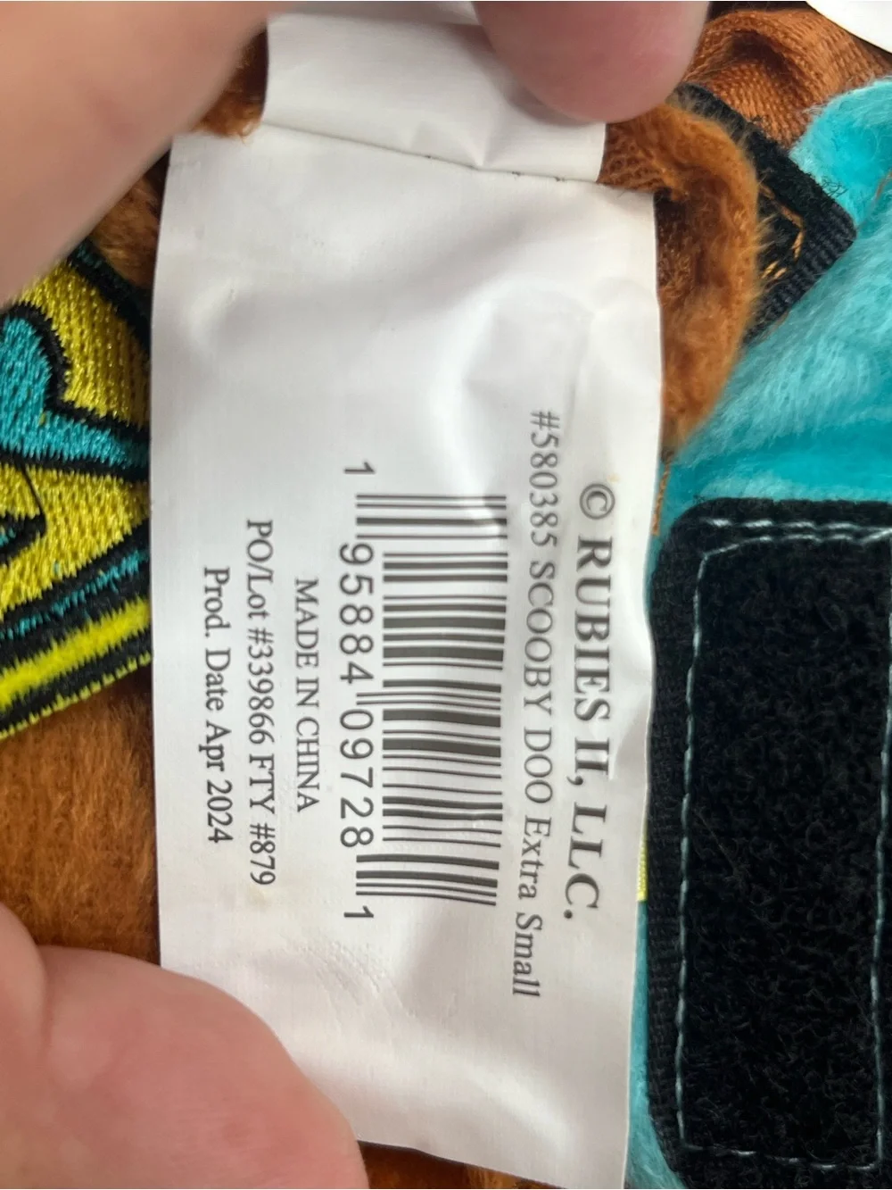 Scooby-Doo Dog Pet Costume Size XS Halloween Rubies Never Used